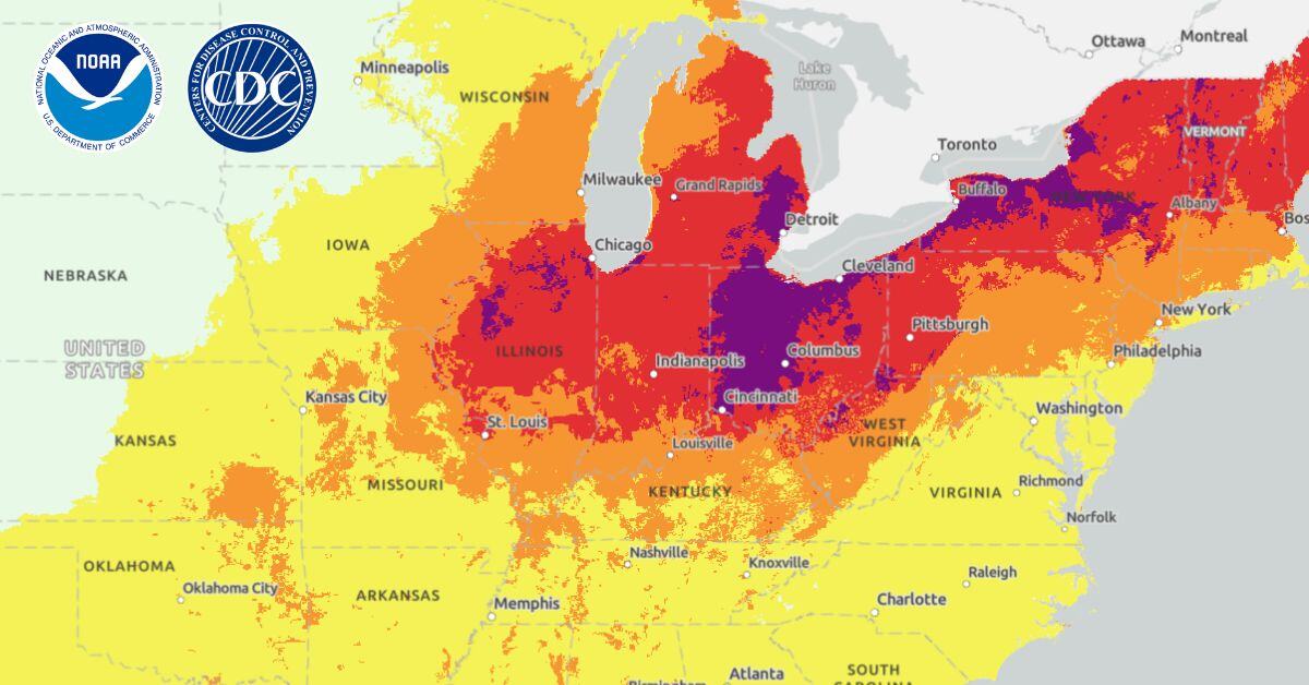 Aperçu du HeatRisk du NWS CDC